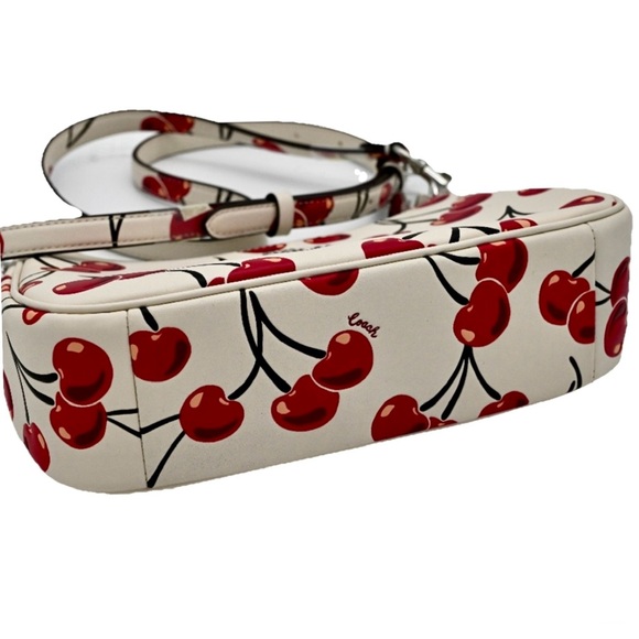 🍒COACH Cherry Print Teri 2-way Shoulder Bag in Silver Chalk Multi MSRP $398🍒 - Picture 4 of 10